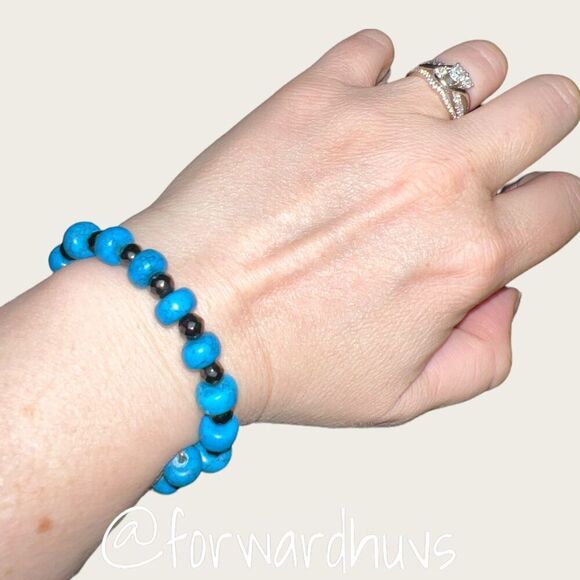 Bundle Sale 3 for $15 | Faux Turquoise Wrap Bracelet - Picture 1 of 7